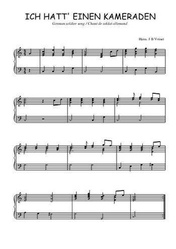 Téléchargez l'arrangement pour piano de la partition de Ich hatt' einen Kameraden en PDF